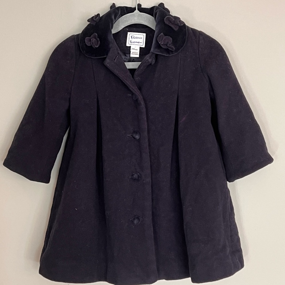 Florence Eisemen Girls Navy Wool Swing Coat 24M